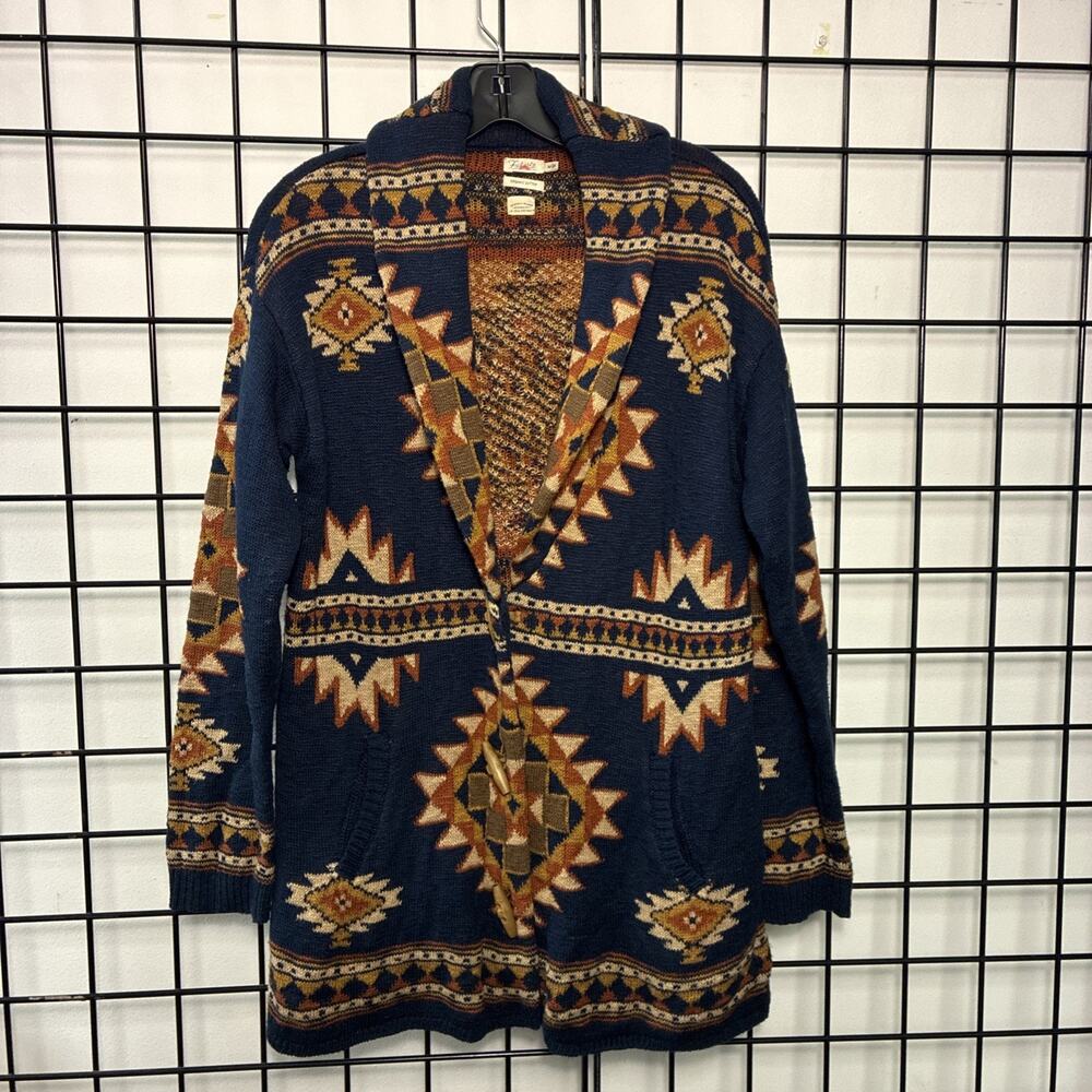 Faherty B Yellowtail X Lodge Cardigan Med Organic Cotton NEW $298 Western Cozy - Picture 2 of 12